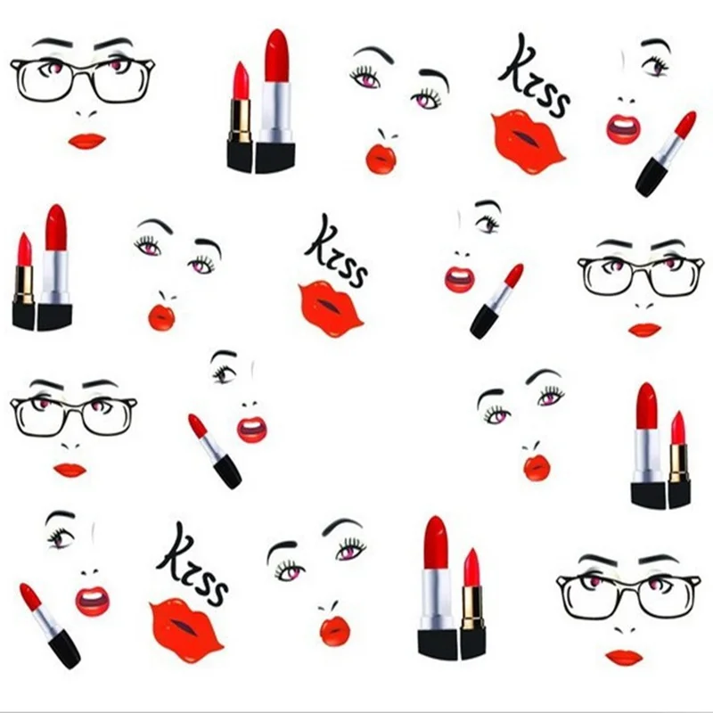 water transfer template french with style of lipstick design tip