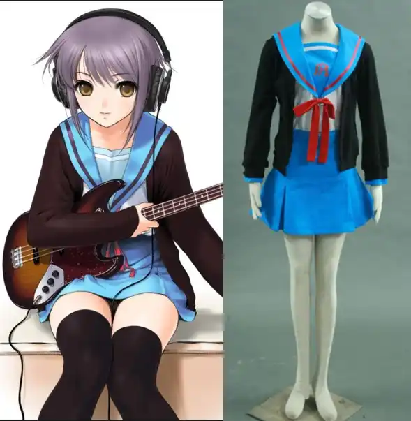 涼宮ハルヒの憂鬱長門有希冬の学校制服コスプレハロウィン衣装 Costume Halloween Baby Halloween Costume Pink Wighalloween Thumbs Aliexpress