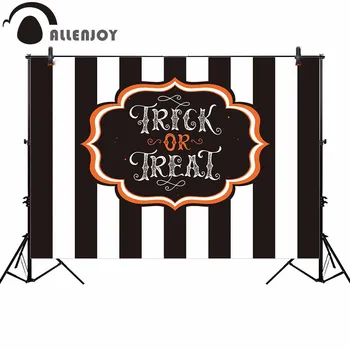 

Allenjoy Halloween photo background trick or treat stripe pumpkin party party photography cloths backdrops photographic studio