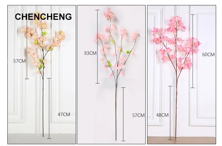 CHENCHENG искусственный цветок из шелка искусственные цветы вишня Весна Слива персик цветок ветка дома свадьба Настенный декор