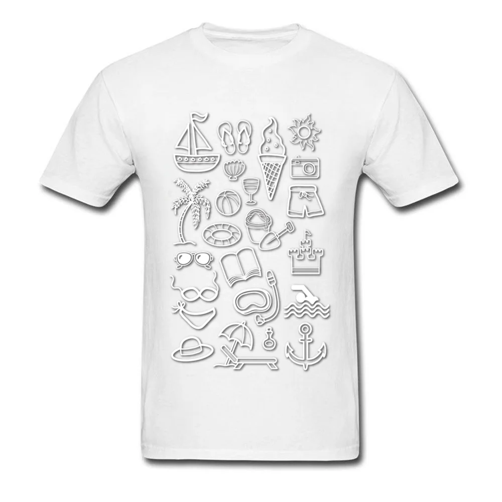 Beach Holiday 100% Cotton Design T Shirt Classic Short Sleeve Man Tshirts Geek Summer T-Shirt Round Collar Free Shipping Beach Holiday white