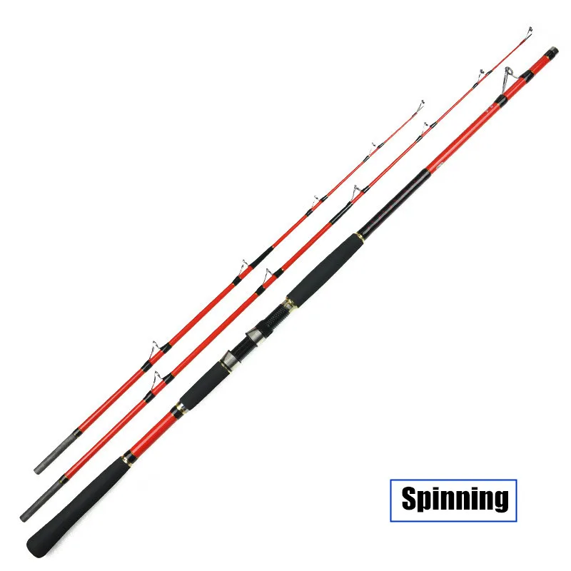 

SUNMILE 1.8m/2.1m Double Tips Spinning Jigging Boat Trolling Fishing Rod Carbon Vara de Pesca Tackle Canne Pole Peche Olta Red
