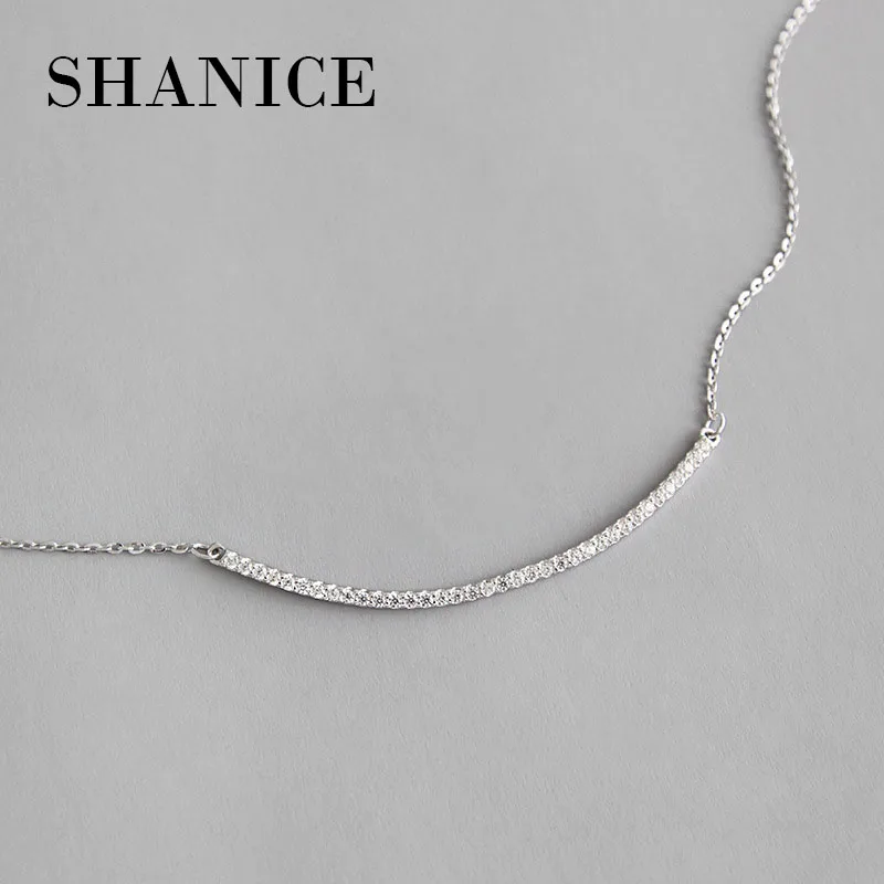 

SHANICE INS Cold 925 sterling silver Smiling Face T Letter Shape Chain Necklace For Women Present Never Fade Fashion Jewelry