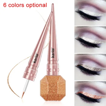 

2018 Glitter Eyes Liner Waterproof Pigmented Red White Gold Liquid Eyeliner Glitter Cosmetics