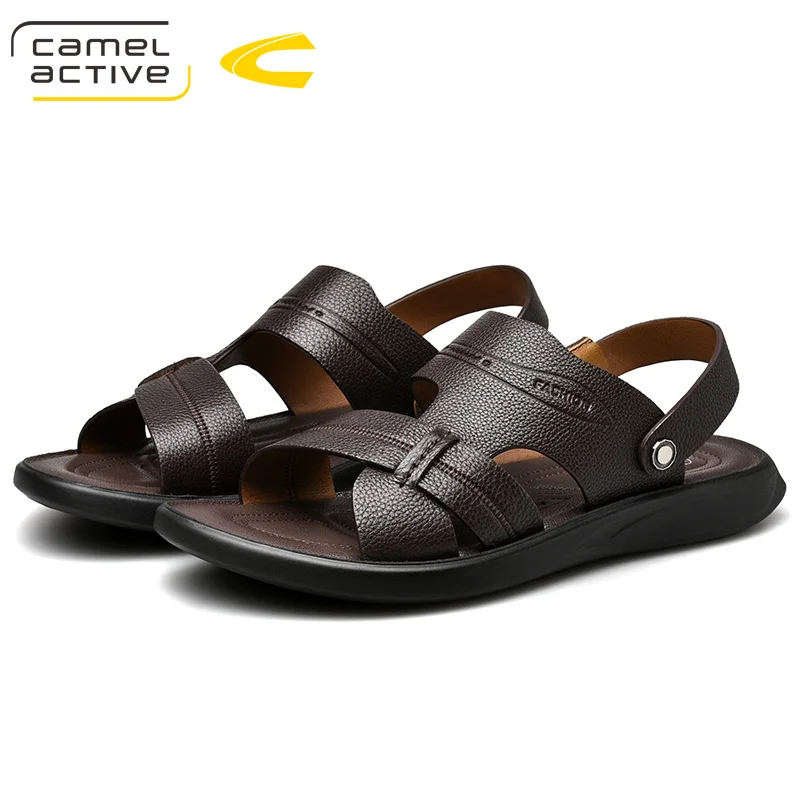 De Preto Tênis Homens Active Praia Verão 2019 Homem Livre Couro Ao Casuais Genuíno Ar marrom Dos Novos Moda Camel Masculinos Sandálias Sapatos wgqUXxRR