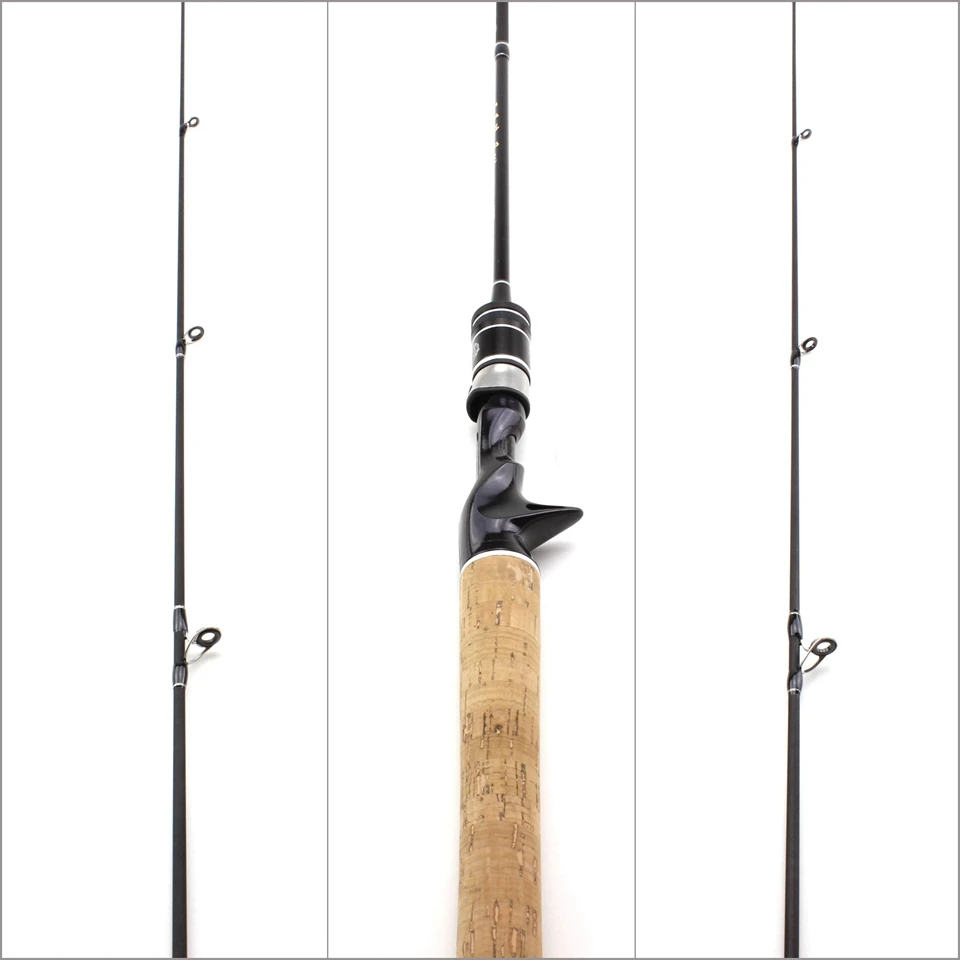 Light Fiação isca De pesca de Fundição de madeira pólo punho