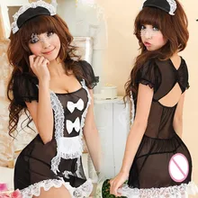 Sexy ropa interior de encaje ropa interior de mujer sexy babydoll lenceria erotica maid siervo cosplay sexy de las mujeres transparentes