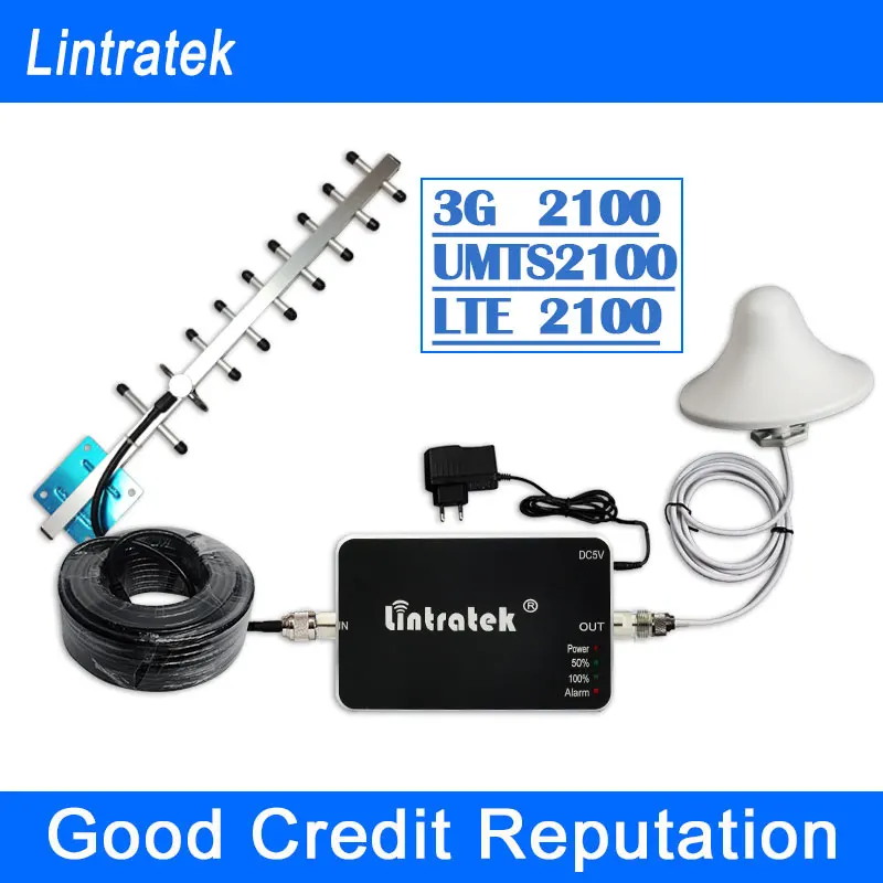 Lintratek Yagi 3G Signal Repeater Amplifier UMTS 2100MHz Cell Phone Signal Booster W CDMA 3G Repeater