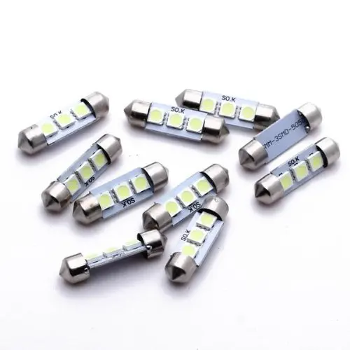 

TOYL 10* 36MM AMPOULE LAMPE 3 LEDS 5050 SMD BLANC PR VOITURE DOME FESTOON
