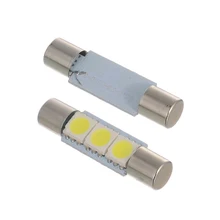 10X светодиодный 5050 3SMD предохранитель LED-подсветка маленького зеркала лампы для 6641 TS-14V1CP автомобиля 29mmWhite