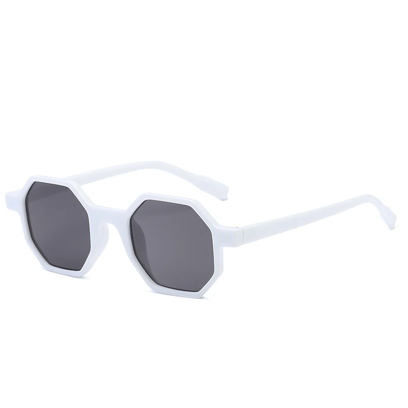 Модные небольшая рамка Octagon солнцезащитные очки Для женщин Оттенки ретро солнцезащитные очки Винтаж квадратный Брендовая Дизайнерская обувь черные очки - Цвет линз: white sunglasses