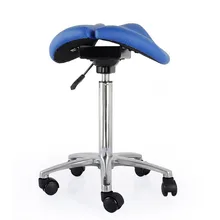 Comfortable Adjustable Saddle Stool Seat Furniture Ergonomic Medical Office Saddle Chair Rolling Swivel Chair for Home or Dental