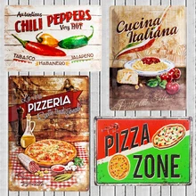 Pizza Zone Rustic Retro Vintage Tin Sign Bar Pub Home Metal Poster Wall Art Decor Farmhouse Home Decor поло print bar pizza