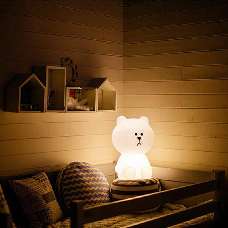 Новинка 30 см коричневый Медведь ночник Cony Line friend ночник для маленьких детей Рождественский подарок затемняемый Светодиодный