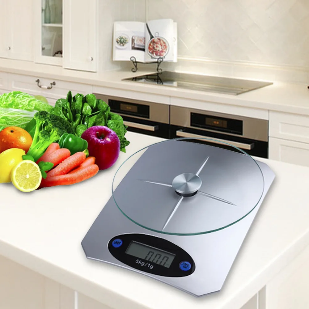 5 кг/11 фунтов x 1 г/0,1 унций цифровые кухонные весы Стеклянные верхние весы для диеты продуктов питания дома Прямая поставка