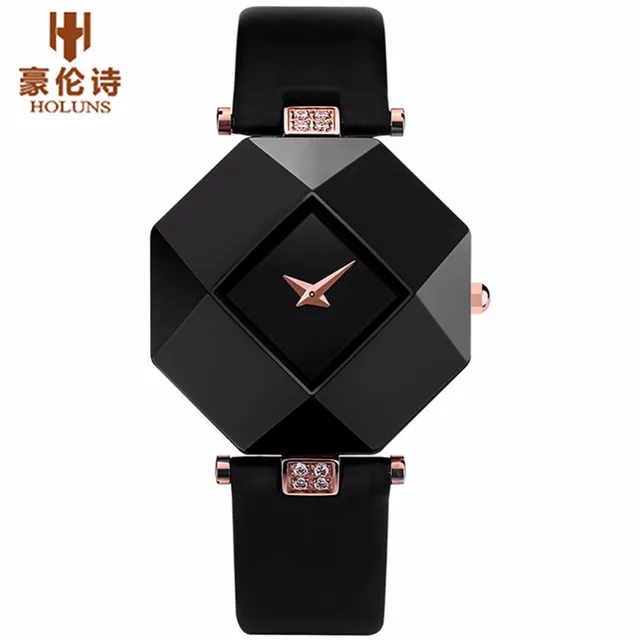 HOLUNS Brand Luxury Leather Watches Women Creative Ceramic Diamond Dial Fashion HOLUNS Brand Luxury Leather Watches Women Creative Ceramic Diamond Dial Fashion