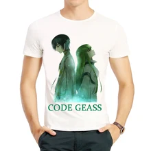 Кодовые футболки с принтом Geass, модные мужские футболки с коротким рукавом, белая футболка с аниме кодовым логотипом Geass, футболки, повседневные модные футболки CG, мужские футболки