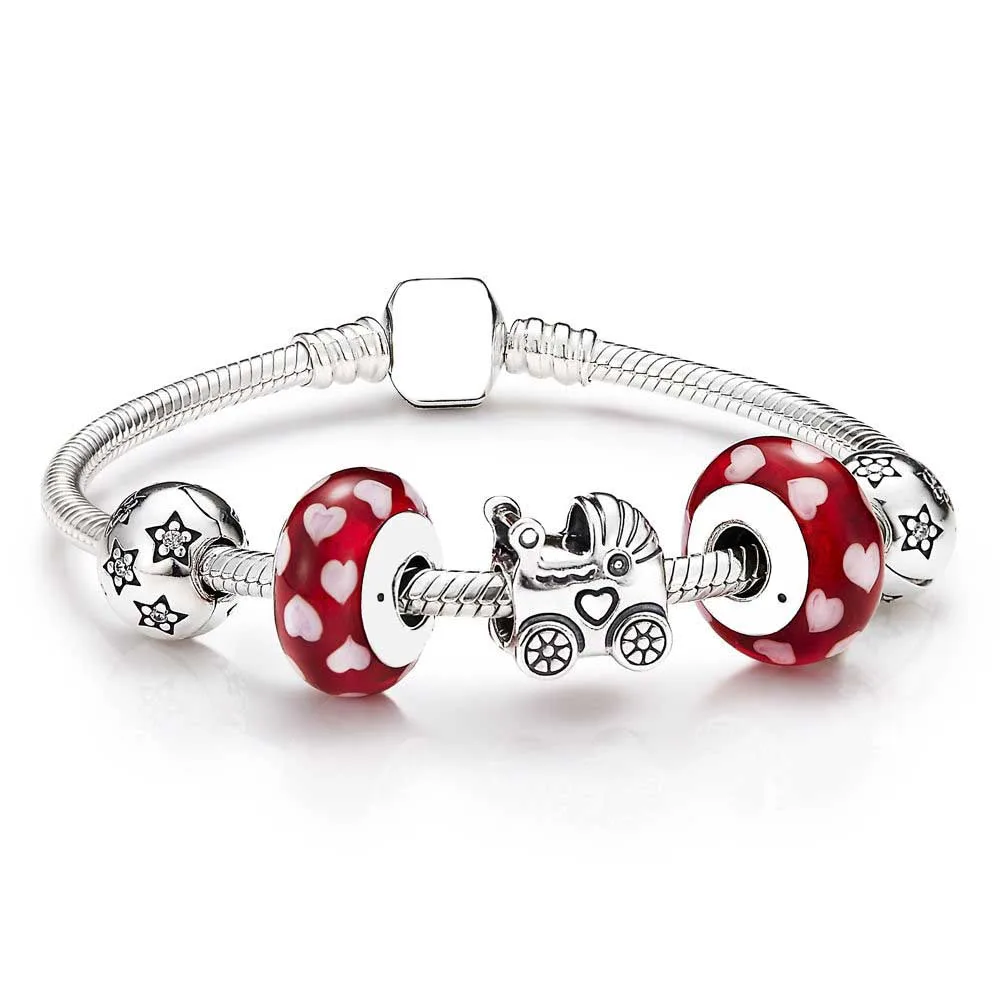 

100% 925 Sterling Silver SALE - NEW BORN GIFT SET Bracelet Fit DIY Original Charm Bracelets Jewelry A Set of Prices Bohemian