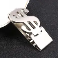 1Pc Stainless Steel Metal Money Clip Dollar Design Fashion Simple Silver Dollar Cash Clamp Holder Wallet For Men Women 1