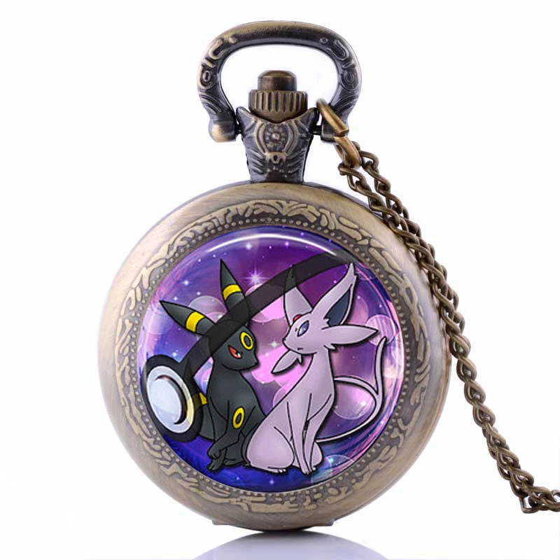 Новинка DIY аниме ювелирные изделия Absol Pokemon Pokeball карманные часы ожерелье подвеска для лучших друзей