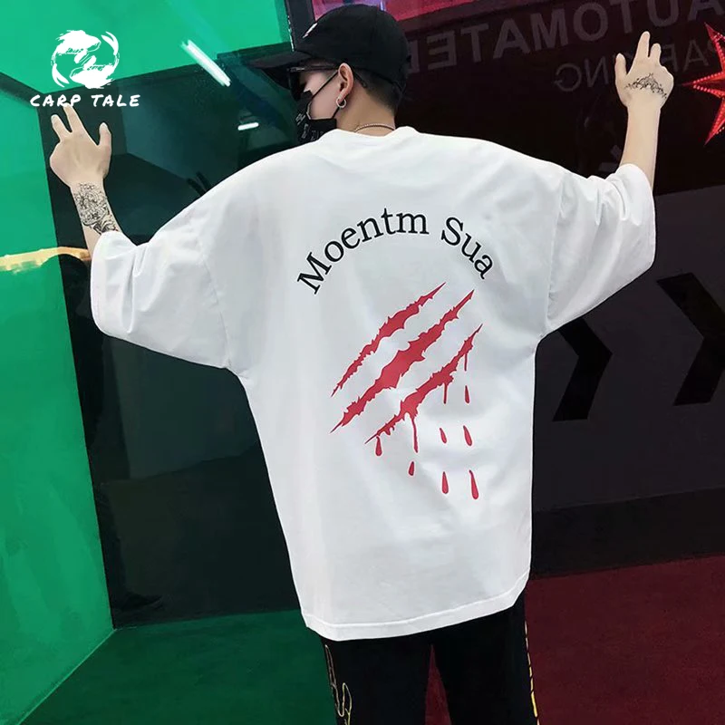 

Five-point sleeve t-shirt male summer 2019 new loose T-shirt Korean version of the trend half-sleeved T-shirt male short-sleeved