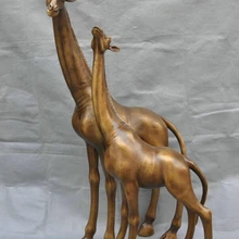 Bi002788 33 Китай Бронза Искусство Животных Африканской Саванне Жираф Статуя Матери и Ребенка