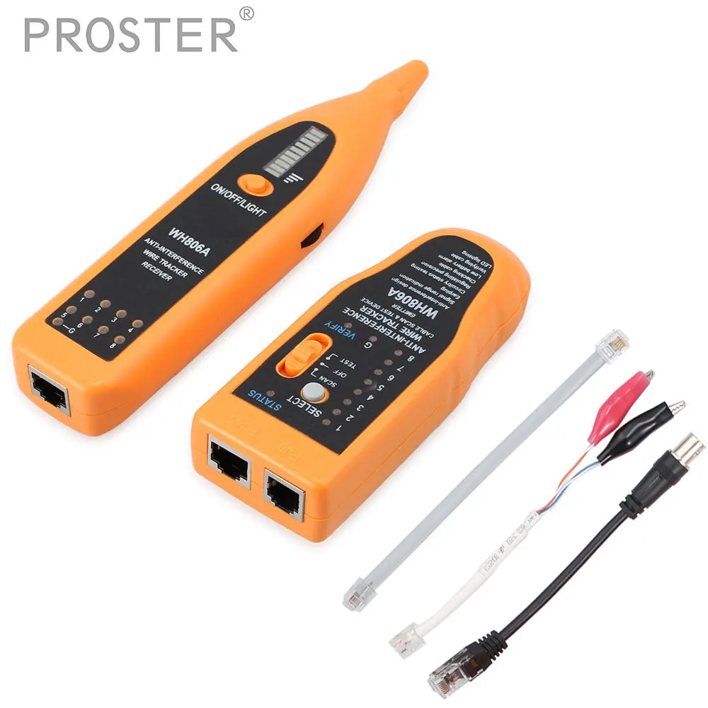 PROSTER новые RJ11 RJ45 Cat5 Cat6 тестер для телефонного кабеля Тонер-детектор локальной сети Ethernet кабельный тестер детектор линии Finder