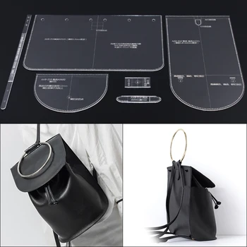 

Dame Schulter Bag Backpack Design Model Mold Diy Manual Leather Edition Acryl Acryl Plate Model 18x25x13.5cm