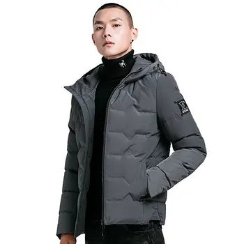 

2020 New Men Winter Jacket Outwear Solid Hooded Warm Slim Fit Parka Winter Coat Men