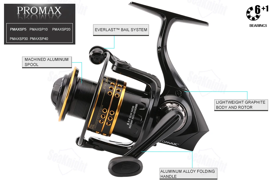 Оригинальная карта ABU GARCIA PRO MAX PMAXSP5-SP40 Спиннинг Рыболовная катушка 6+ 1BB 2,9 кг-6,4 кг Макс Перетащите пресновидная Морская Рыбалка снасти