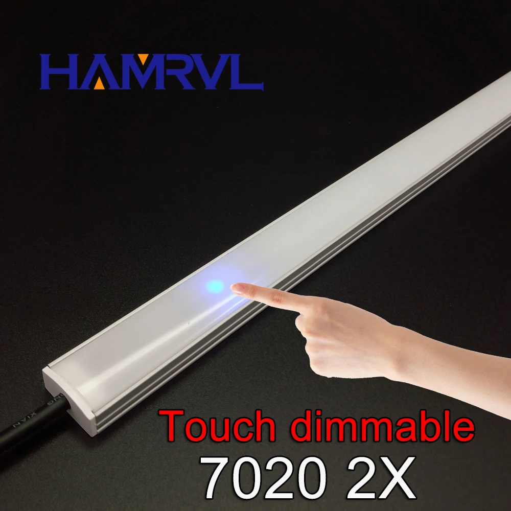 2 шт. затемнения под кабинет полосы lighting7020 7030 9 W 50 см сенсорный выключатель Кухня свет b DC12V жесткой полосы света - изображение