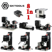 12000r/min 60W, All-Metal 8 in 1 Mini Lathe without Bow-arm, Milling ,Drilling ,Wood Turning, Jag Saw, Sanding Machine
