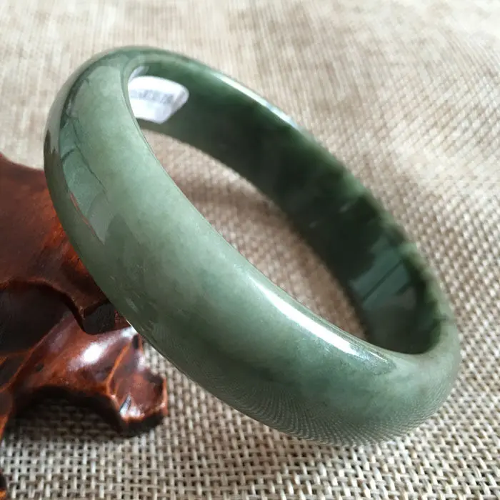 

FREE SHIPPING>>>@@ 58mm Certified Grade A Genuine Natural Green Jadeite Jade Bracelet Bangle 3515 NEW