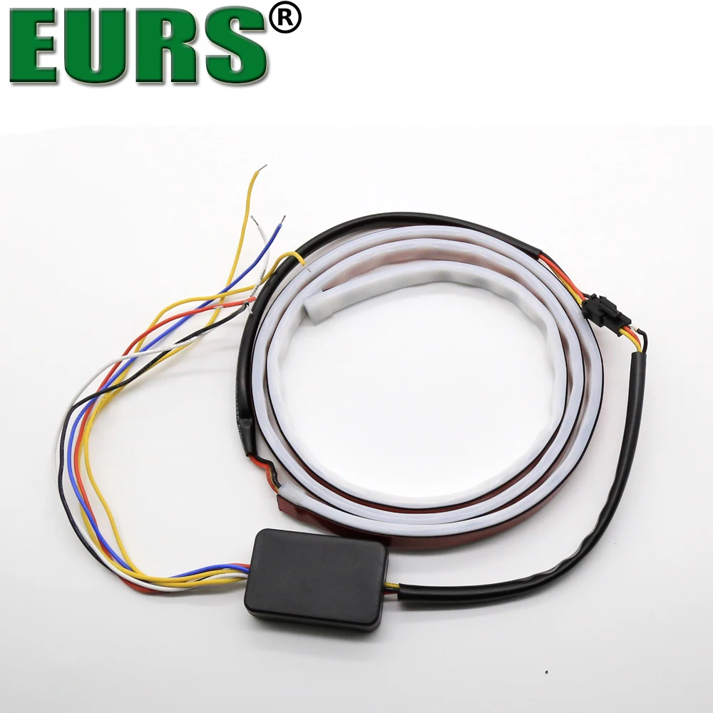 

EURS High quality LED Lamps Strip Flow light Rear Tail Box Lights Streamer Brake Turn Signal Waterproof Accessories Car styling