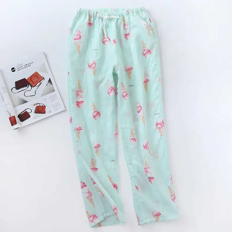 Пижамные штаны для женщин, пижамные брюки, Femme, штаны для сна, Хлопковые женские брюки, домашние штаны, весна-осень, Fdfklak - Цвет: print 7
