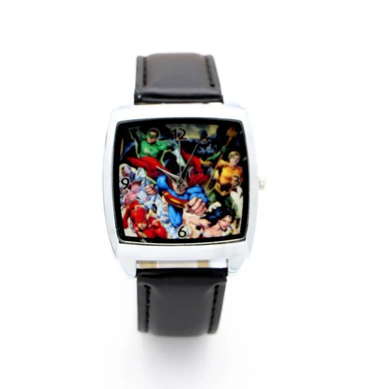 Мститель Мультфильм Капитан Америка Халк дети леди часы модные повседневные цифровые стиль кварцевые кожаные часы Relojes 1 шт