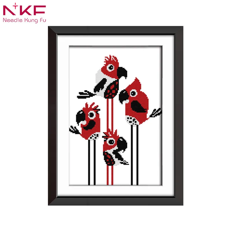 

Abstract painting parrot european style home decor Chinese printing cross-stitch embroidery knit suit printed on canvas diy 14CT