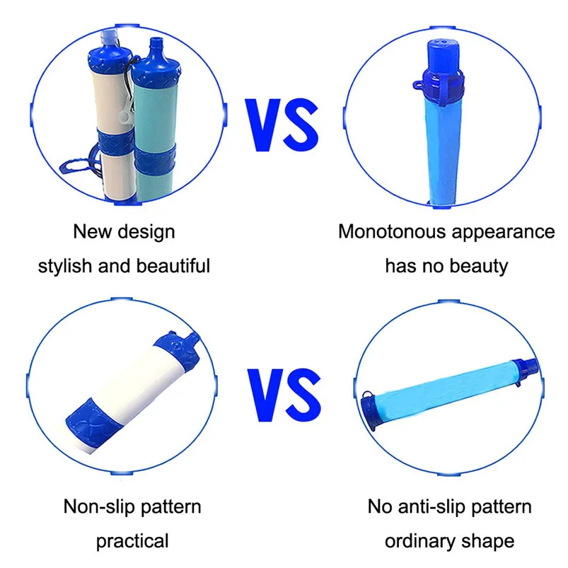 Portable Outdoor  Soldier Water Filter Purifier Hiking Camping Survival Emergency Pressurized Water Purification Pipe 40MR1810