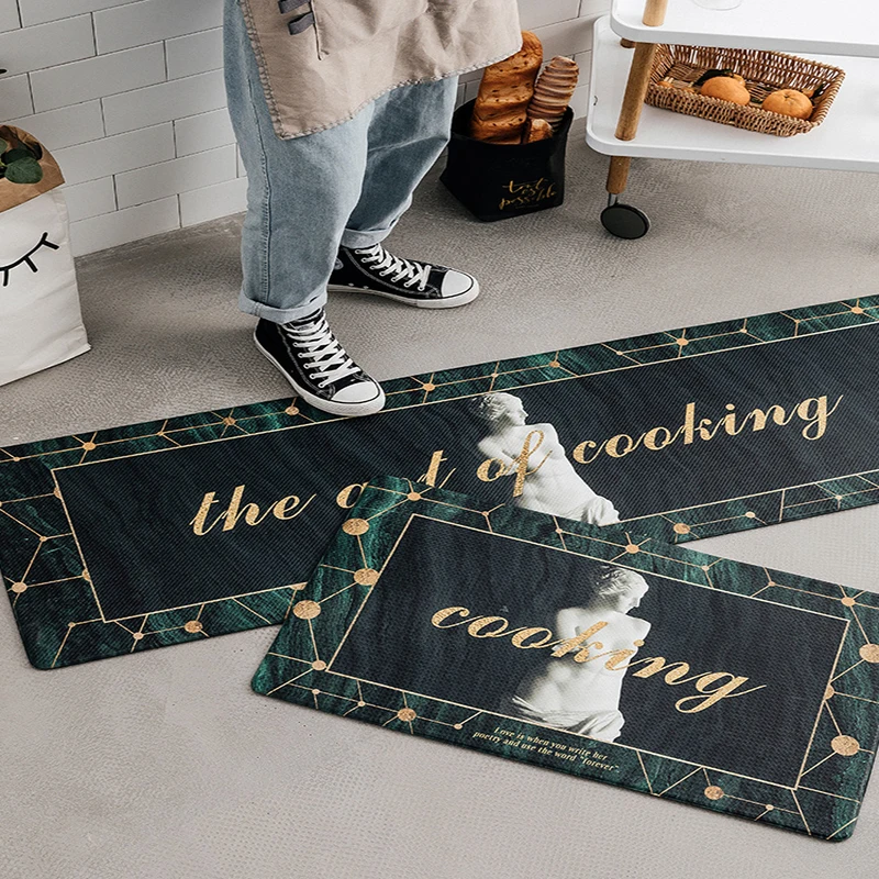 Cooking Kitchen Rug Mats Pvc Faux Leather Comfort Waterproof