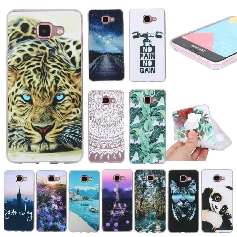 Silicon Phone Case for Samsung Galaxy A5 2016 2017 Mandala Landscape Back Cover Coque Panda Fundas Etui |