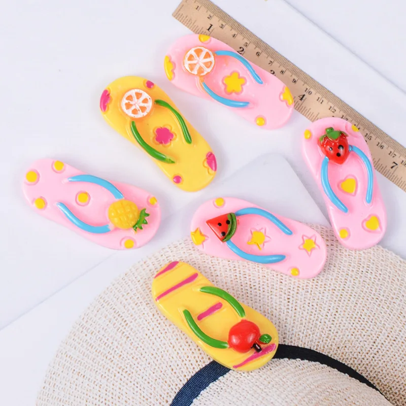 9 Colors Resin Fruit Slippers Diy Material Accessories Plasticine Tool Interactive Toys for Children Unisex Playdough Tool Model