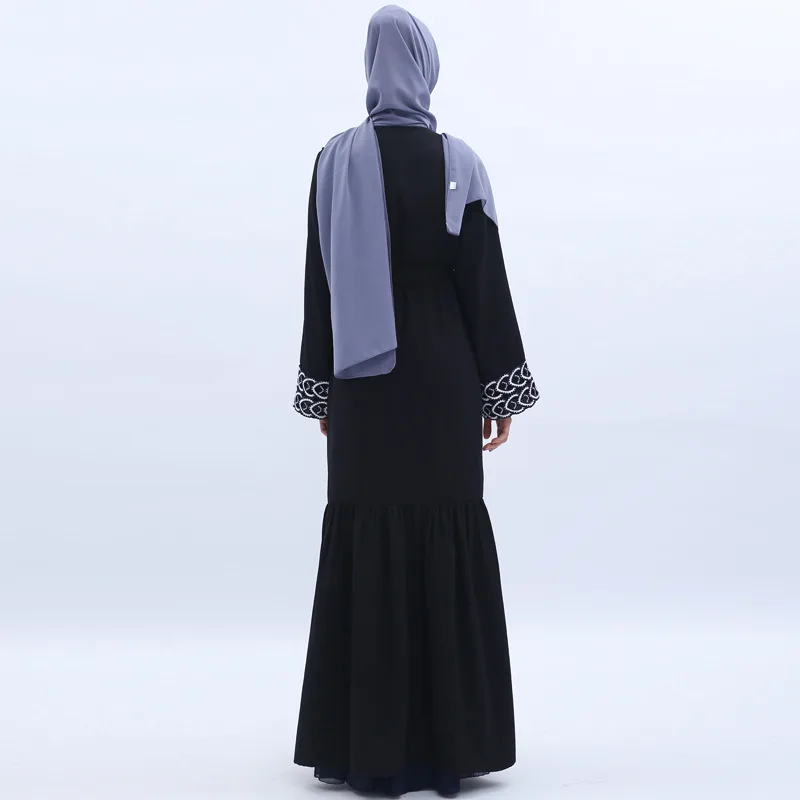 Модные Этнические аппликации мусульманский кардиган abaya Дубай Лето 2019 Новое поступление арабские одежды драпированные Русалка лоскутное