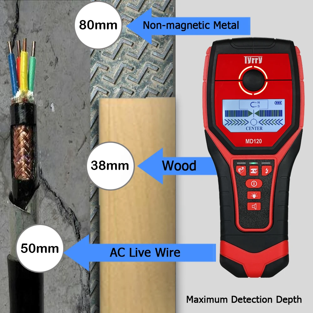 

underground Metal Detector AC Cable Live Wire Detector Multi-functional Digital Wall Detector pinpointer Metal Wood Studs Finder