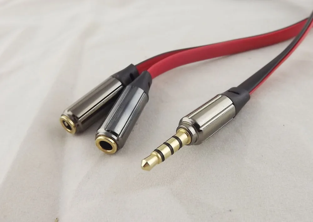 10pcs 3 5mm 1 Male To 2 Female Aux Headphone Stereo Audio Splitter Flat Lead Cable 18cm