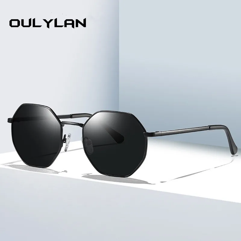 Oulylan, поляризационные солнцезащитные очки, мужские, Ретро стиль, брендовые, дизайнерские, полигон, для вождения, солнцезащитные очки, оттенки, Ретро стиль, для женщин, маленькие, UV400
