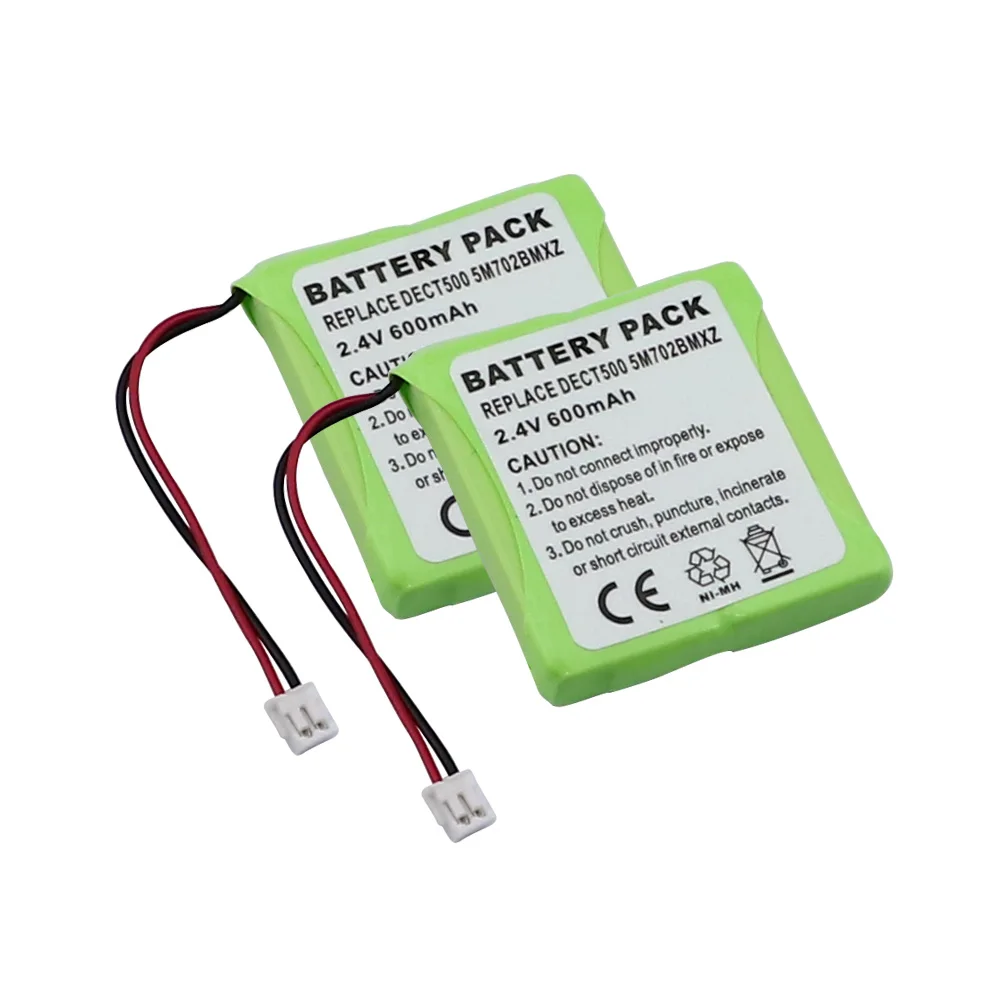 MELASTA 2 шт 2,4 V 600mAh NiMH аккумулятор для Medion MD81877, Slim DECT500, TeXet DECT TX-D7400, 5M702BMXZ беспроводной телефон - Цвет: 600mAh