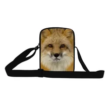 Дизайн Для Мужчин's Курьерские сумки узор 3D Animal Crossing лиса крест Средства ухода за кожей сумка Повседневное Сумки на плечо Дети Путешествия Курьерские сумки