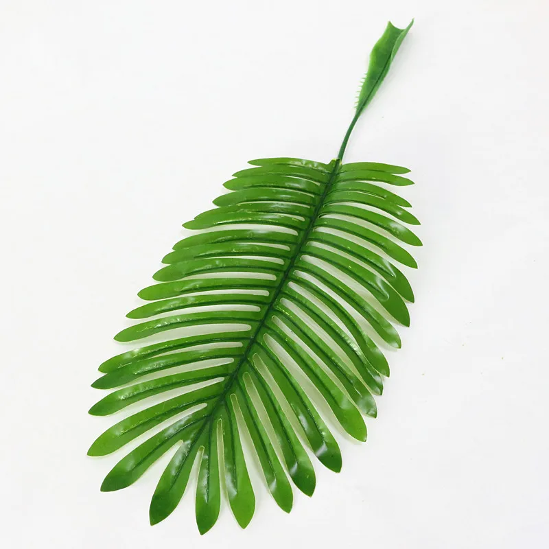  Flone Artificial Tropical Palm Leaves Simulation Green Single Plastic Leaves Fake Leaf Wedding Home Party DIY Decor Plant  (14)