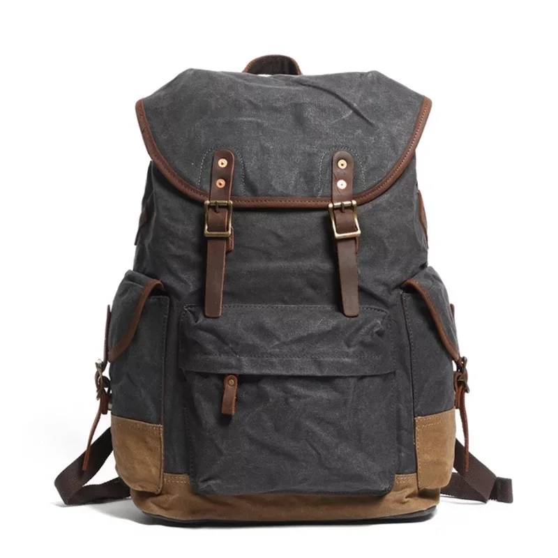 Vintage Leather Canvas Backpack Men Large Capacity Waterproof Travel Rucksacks Youth Designer Daypacks Dropshipping Back Packs Vintage Leather Canvas Backpack Men Large Capacity Waterproof Travel Rucksacks Youth Designer Daypacks Dropshipping Back Packs