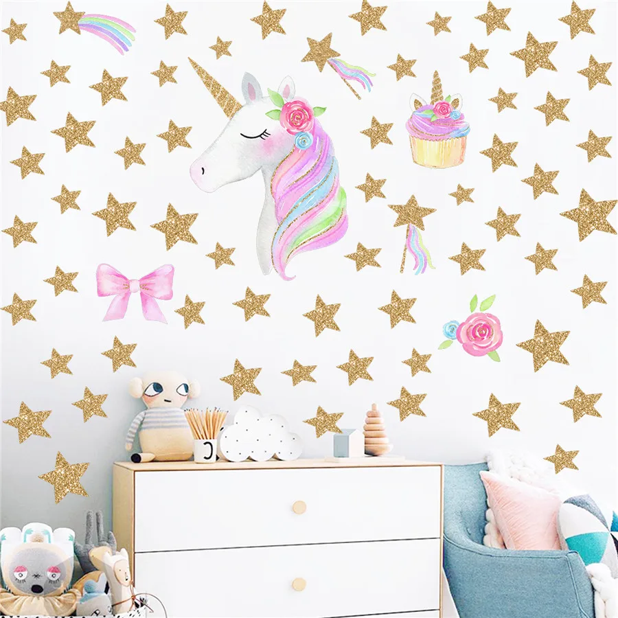 Cartoon Cute Animal Unicorns Wall Stickers Girls Bedroom Rainbow Wall Decal DIY Nursery Home Decor Sticker Dropshipping Cartoon Cute Animal Unicorns Wall Stickers Girls Bedroom Rainbow Wall Decal DIY Nursery Home Decor Sticker Dropshipping
